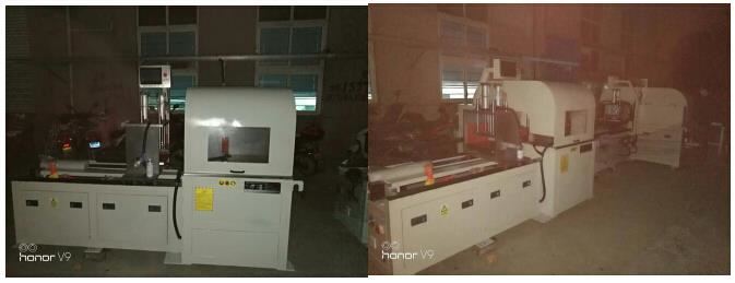 鋁型材切割機(jī)DS-A800用于汽車坐墊支架切割，精度15個絲，粗糙度2A